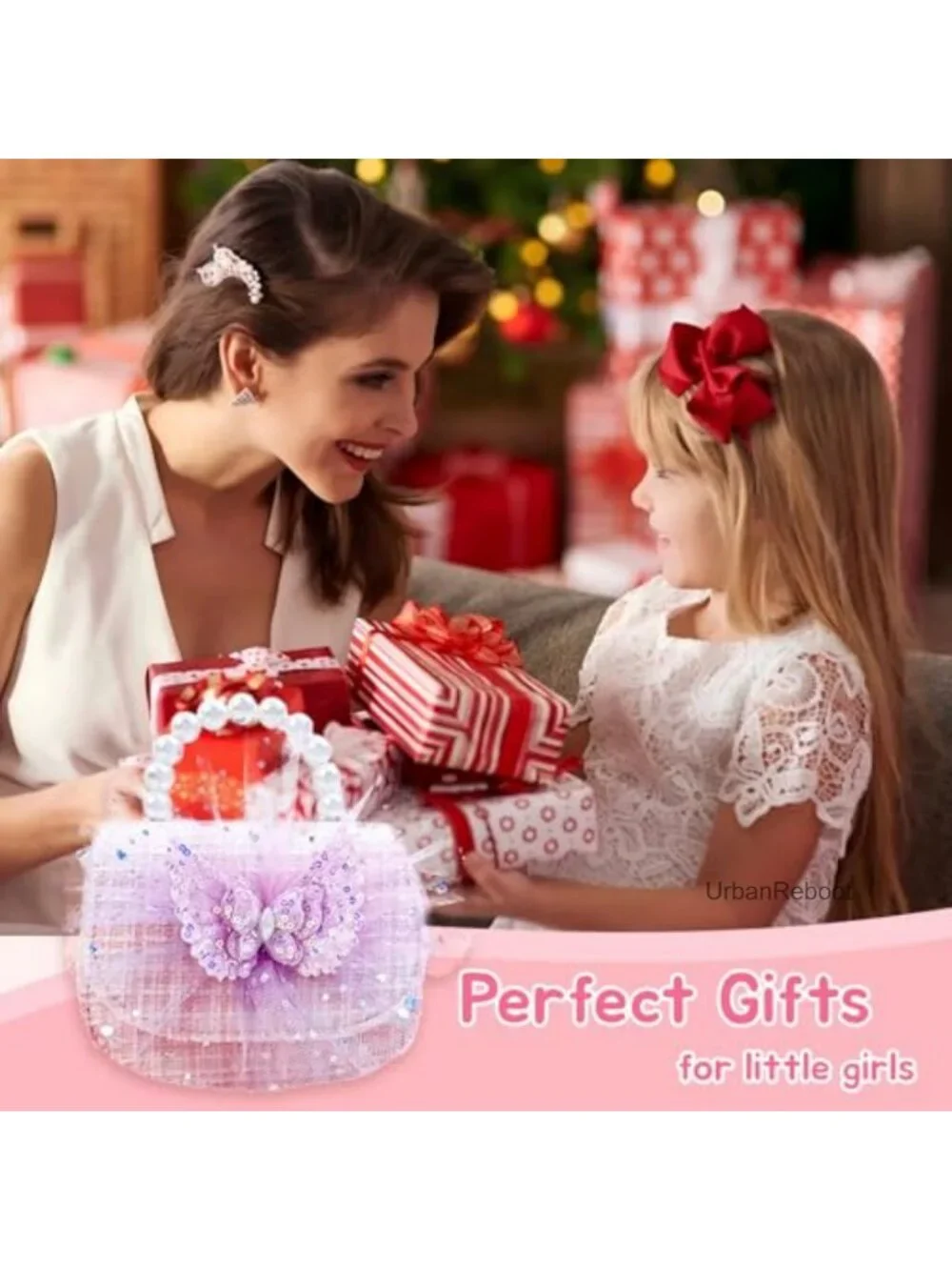 Girls Toddler Crossbody Purse Mini Wristlet Adjustable Strap Butterfly